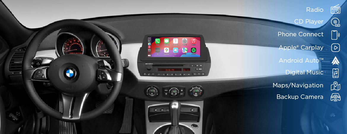 BMW Z4 Screen Upgrade | 2003–2008 CarPlay & Android Auto Dash Kit